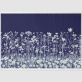 Wildflower Silhouette Midnight Blue J4 Decoupage Tissuepapier (Voorkant)