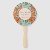 Wildflower Sinaasappel klaproos Baby shower Handwaaier (Voorkant)