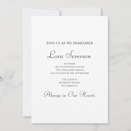 Wildflower Sketch viering van het leven Kaart (Achterkant)