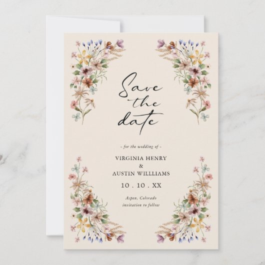Wildflower Sla de datum op Save The Date (Voorkant)