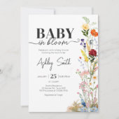 Wildflower Spring Baby in Bloom Baby shower Kaart (Voorkant)