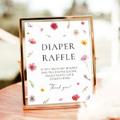 Wildflower Spring Baby shower Luier Raffle Game Poster