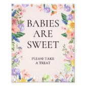 Wildflower Spring Baby's zijn Sweet Sign Foto Afdruk (Voorkant)