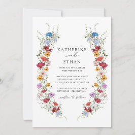 Wildflower Spring Bloemen Huwelijksuitnodigingen Kaart