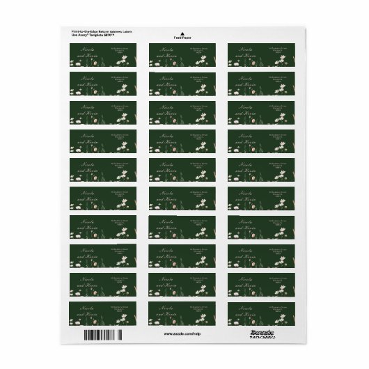 Wildflower Spring Blush Roze Bloemen Huwelijk Etiket (Full Sheet)