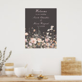 Wildflower Spring Blush Roze Bloemen Huwelijk Poster (Keuken)
