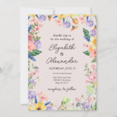Wildflower Spring bruiloft uitnodiging (Voorkant)