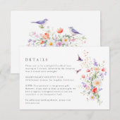 Wildflower Spring Details Wedding Enclosure Kaart (Voorkant / Achterkant)