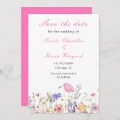 Wildflower Spring Floral Save The Date (Voorkant / Achterkant)