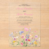 Wildflower Spring Floral Wedding Acryl Uitnodigingen (Voorkant)