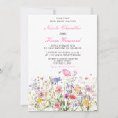 Wildflower Spring Floral Wedding Kaart (Voorkant)