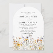 Wildflower Spring foto bruiloft Kaart (Voorkant)