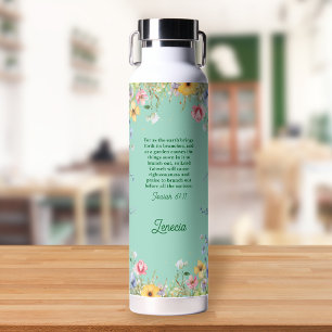 Wildflower Spring Garden Bible Verse gepersonalise Waterfles