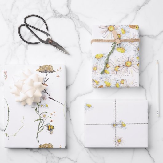 Wildflower Spring Meadow Bloemen Inpakpapier Vel (Voorkant)