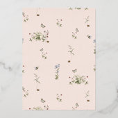 Wildflower Spring Summer Floral Baptism Folie Uitnodiging (Achterkant)