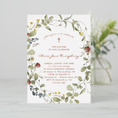 Wildflower Spring Summer Floral Baptism Folie Uitnodiging (Staand Voorkant)