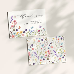 Wildflower Spring Summer Vrijgezellenfeest Dank u Bedankkaart