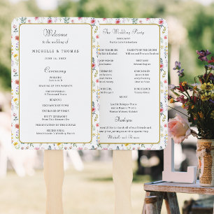 Wildflower Spring Summer Wedding Programma Handwaaier