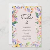 Wildflower Spring Trouwtafel Zitting Grafiek Kaart (Voorkant)