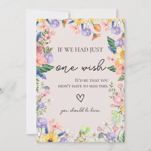 Wildflower Spring Wedding Memorial Sign Kaart (Voorkant)