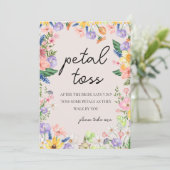 Wildflower Spring Wedding Petal Toss Sign Kaart (Staand voorkant)