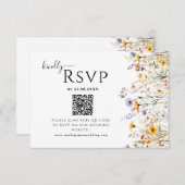 Wildflower Spring Wedding QR-code RSVP Kaartje (Voorkant / Achterkant)