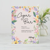 Wildflower Spring Wedding Sigaar Sign Kaart (Staand voorkant)