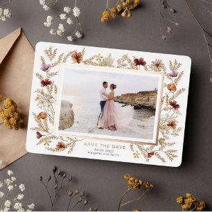 Wildflower Surround Save the Date Folie Uitnodiging
