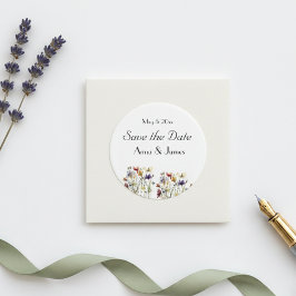 Wildflower Symfonie: Levendige waterverf kunst Ronde Sticker