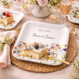 Wildflower Symphony: levendige Waterverf kunst Papieren Bordje