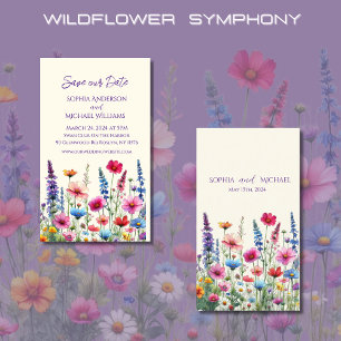 Wildflower Symphony Wedding-Save the Date- Visitekaartje