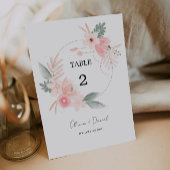 Wildflower tafel nummer Kaart Sjabloon, minimalist