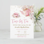 Wildflower Tea Party Baby shower Kaart (Staand voorkant)