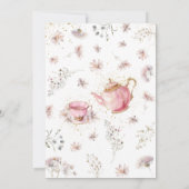 Wildflower Tea Party Baby shower Kaart (Achterkant)