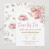 Wildflower Tea Party Baby shower Kaart (Voorkant / Achterkant)