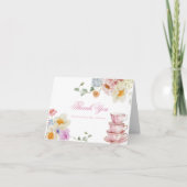 Wildflower Tea Party Bedankt Opmerking Kaart (Voorkant)