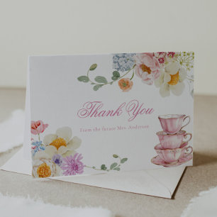 Wildflower Tea Party Bedankt Opmerking Kaart