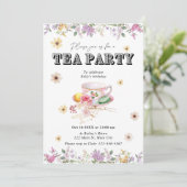 Wildflower Tea Party Uitnodiging voor verjaardag (Staand voorkant)