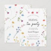 Wildflower Tea Party Vrijgezellenfeest Kaart (Voorkant / Achterkant)