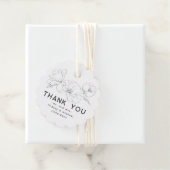 Wildflower Tekening Elegant Dank u Bedankjes Labels (In situ)