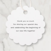 Wildflower Tekening Elegant Dank u Bedankjes Labels (Achterkant)