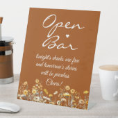 Wildflower Terracotta Signature Script Open Bar Reclamebord Met Voetstuk (Insitu)