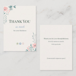 Wildflower Thank You Cards Multipack Elegan Informatiekaartje
