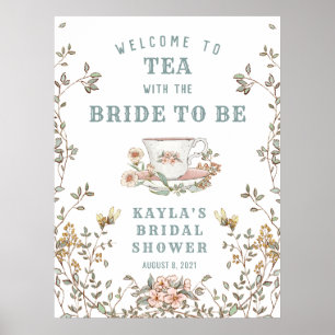 Wildflower Theepartij Shower Welkomstposter 24x32 Poster