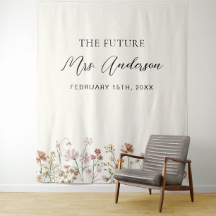 Wildflower Toekomst Mrs Photo Booth Achtergrond Wandkleed