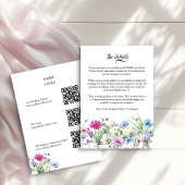 Wildflower Tuin Bloemen Bruiloft Details QR Code Informatiekaartje