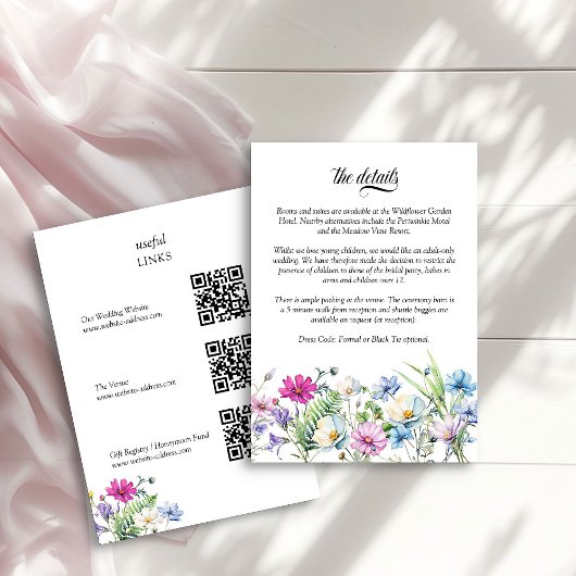 Wildflower Tuin Bloemen Bruiloft Details QR Code Informatiekaartje