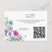 Wildflower Tuin Bloemen Bruiloft Website QR Code Informatiekaartje (Voorkant)