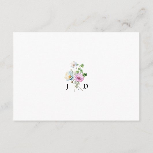 Wildflower Tuin Bloemen Bruiloft Website QR Code Informatiekaartje (Achterkant)