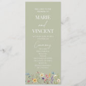 Wildflower Tuin Bloemen Wilde Bloemen Bruiloft Programma (Voorkant)